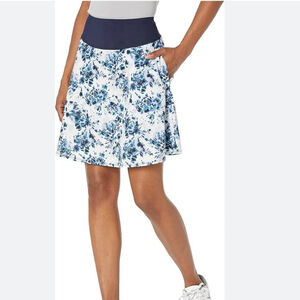 PUMA Pwrshape watercolor floral skort blue white front side pockets size small